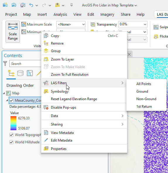 Figure 15.24 LAS Filters