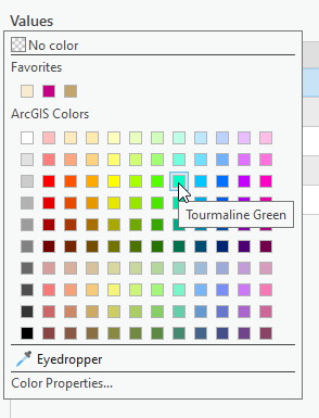 Figure 16.17 Color Choices for a Single Symbol