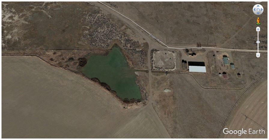 Google Earth image of the water body in Figure 16.16