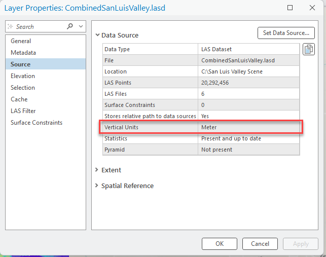 Figure 16.2 Properties Showing Vertical Units