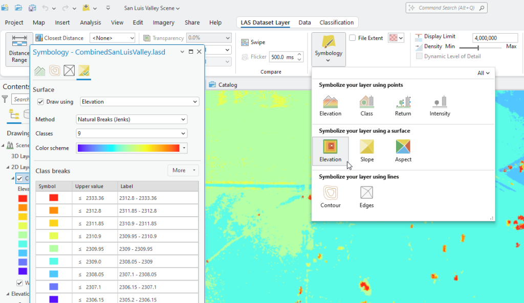 Figure 16.25 Symbology using Elevation Values