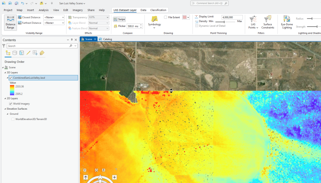 Figure 16.7 Swipe Showing 2D ImageryFigure 16.7 Swipe Showing 2D Imagery