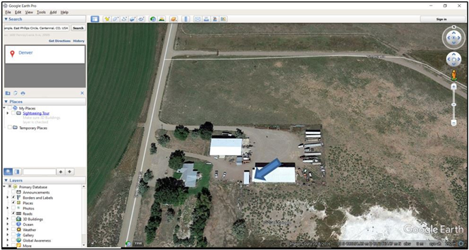 Figure 19.24 Same Region Displayed in Google Earth