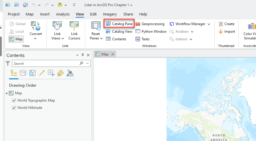 Figure 2.2. Opening the Catalog Pane