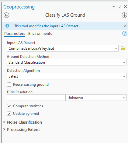 Figure 20.10 Classify Ground Tool