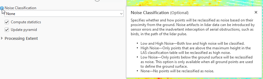 Figure 20.31 Noise Option under Classification by Height