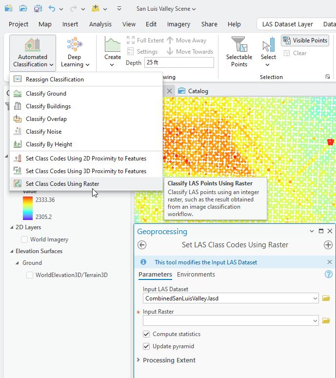Figure 20.40 Set Class Codes Using Raster