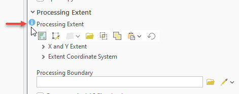 Figure 20.6 Information icon for Processing Extent