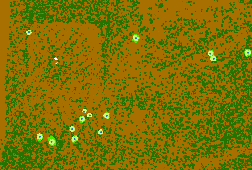 Figure 21.32 Results with a Search Radius of 4 Meters