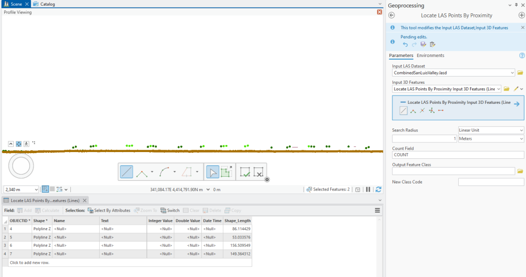 Figure 21.38 Creating a Line Feature for the Center Pivot Irrigation Equipment