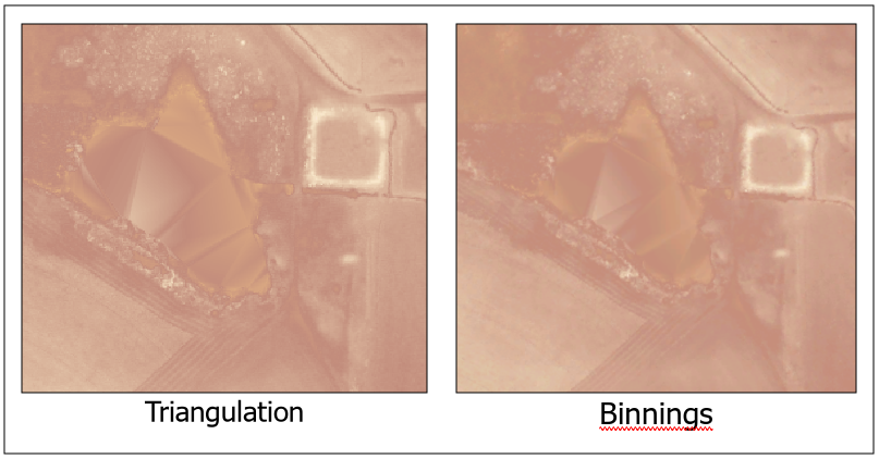 Figure 22.15 Zoomed into the Lake for Comparison of Two Interpolation Types