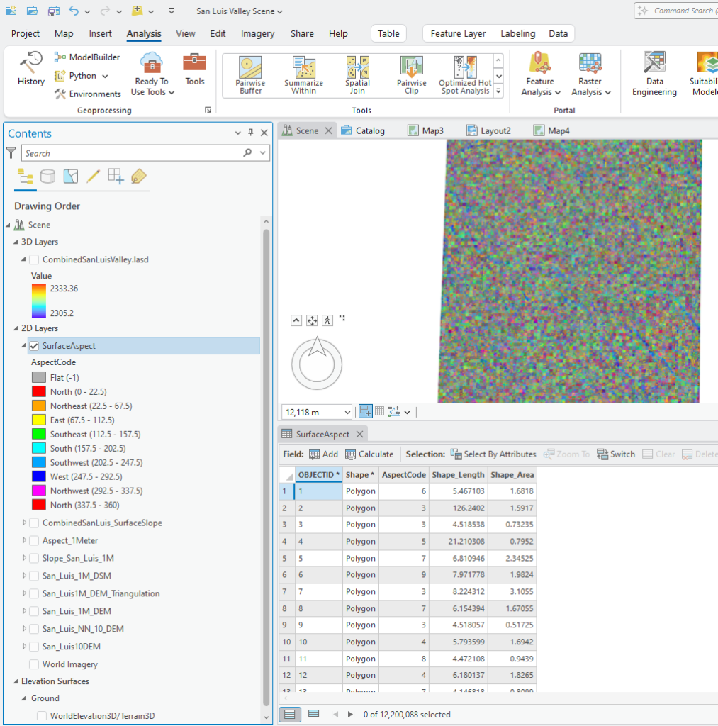 Figure 22.31 Surface Aspect Polygon Vector File