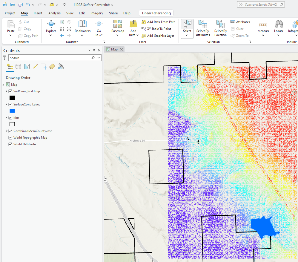 Figure 23.11 Map with Shapefiles of Original Buildings and Lakes Removed
