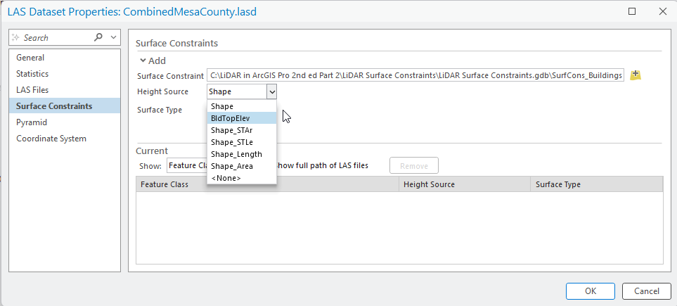 Figure 23.14 Adding New Buildings File as a Surface Constraint