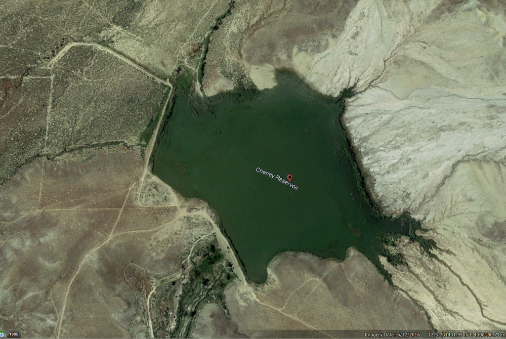 Figure 23.30 Cheney Reservoir in Google Earth