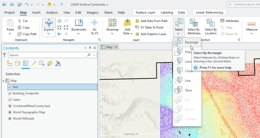 Figure 23.6 Select by Rectangle