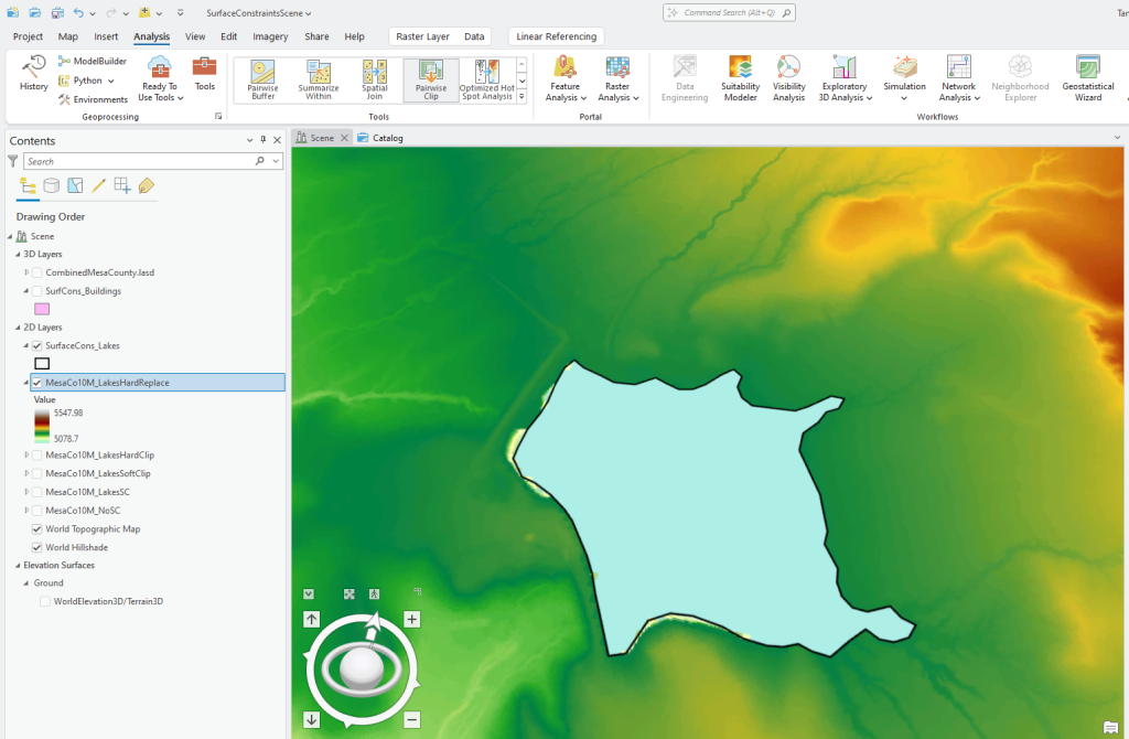 Figure 24.18 DEM with Lake Bottom of 5100 Feet