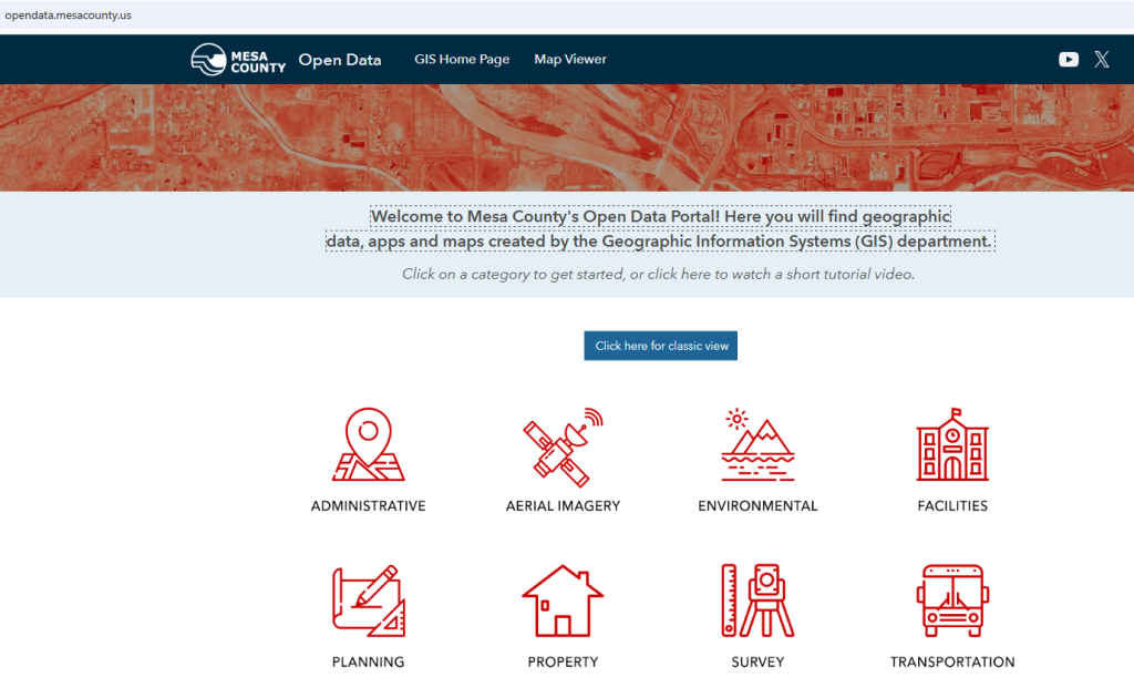 Figure 3.1. Mesa County Open Data website