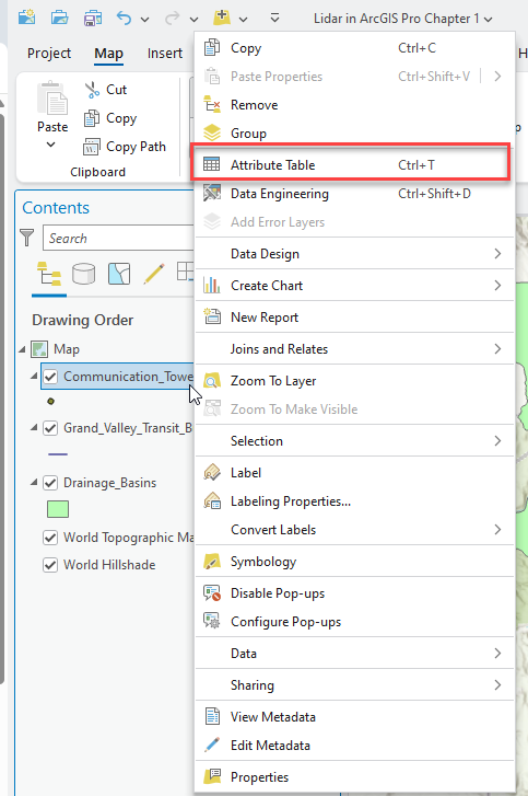 Figure 4.1. Viewing an attribute table