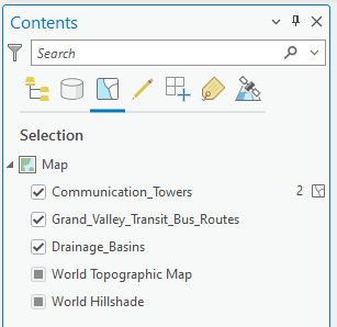 Figure 4.10. Selected features in Contents