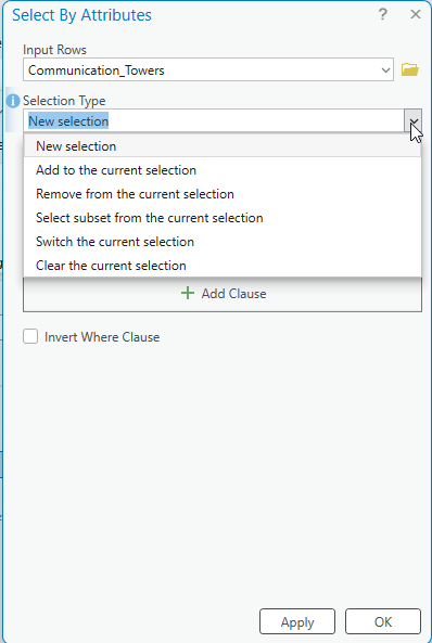 Figure 4.6. Selection type