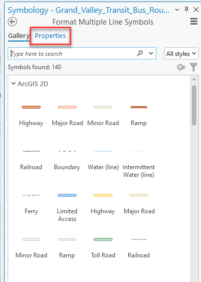 Figure 5.10 the Format Multiple Line Symbols dialog