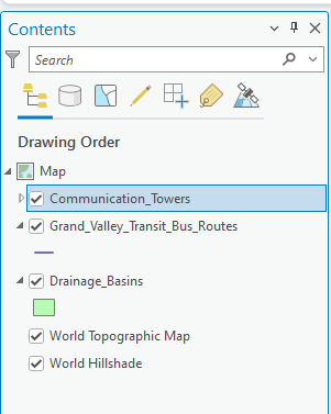 Figure 5.6. Collapsing the symbology for Communication_Towers