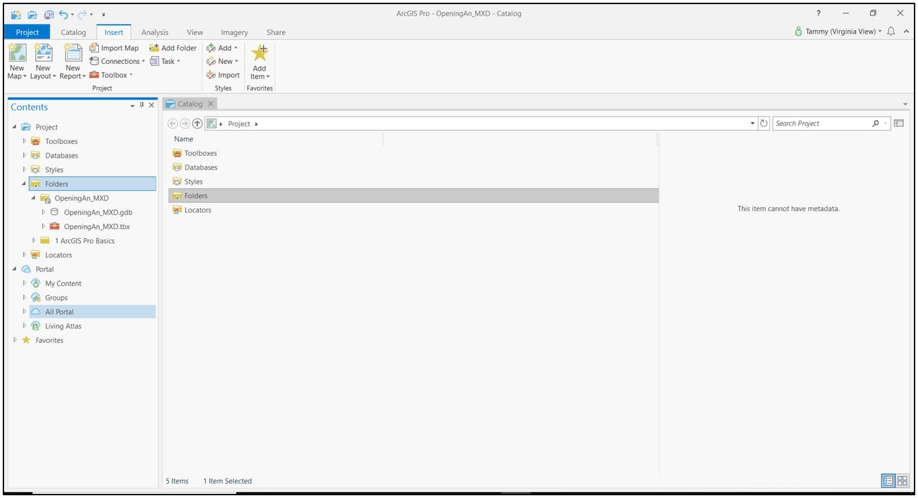 The .mxd file listed in the Contents pane