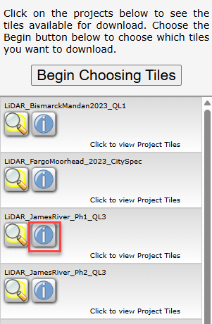 Figure 7.14. Metadata for ND LiDAR data