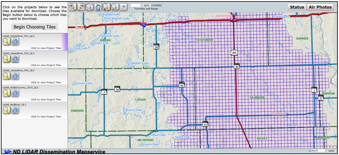 Figure 7.17. Zoomed in to the Stutsman area west of Route 281