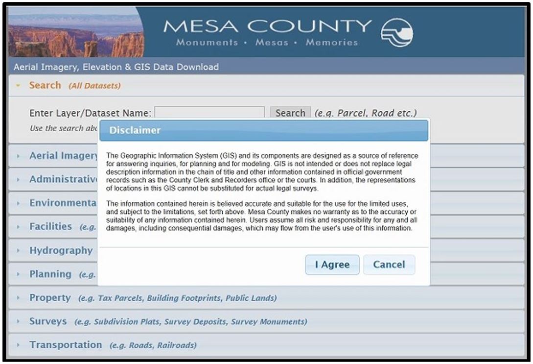 Figure 7.3. Imagery and Elevation Data Download Disclaimer