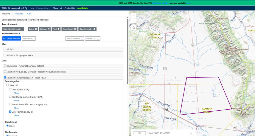 Figure 8.13. Defining a search area with a polygon