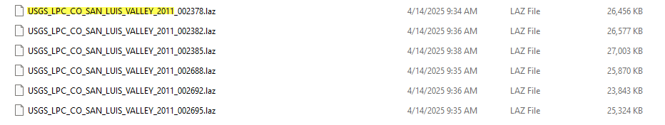 Figure 8.23. San Luis Valley Colorado LAZ Files Needed from The National Map