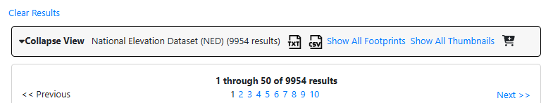 Figure 8.9 Multiple pages of datasets available