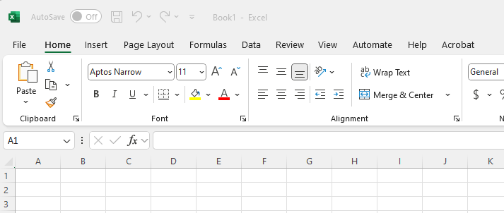 Figure 9.13. Blank Workbook in Microsoft Excel