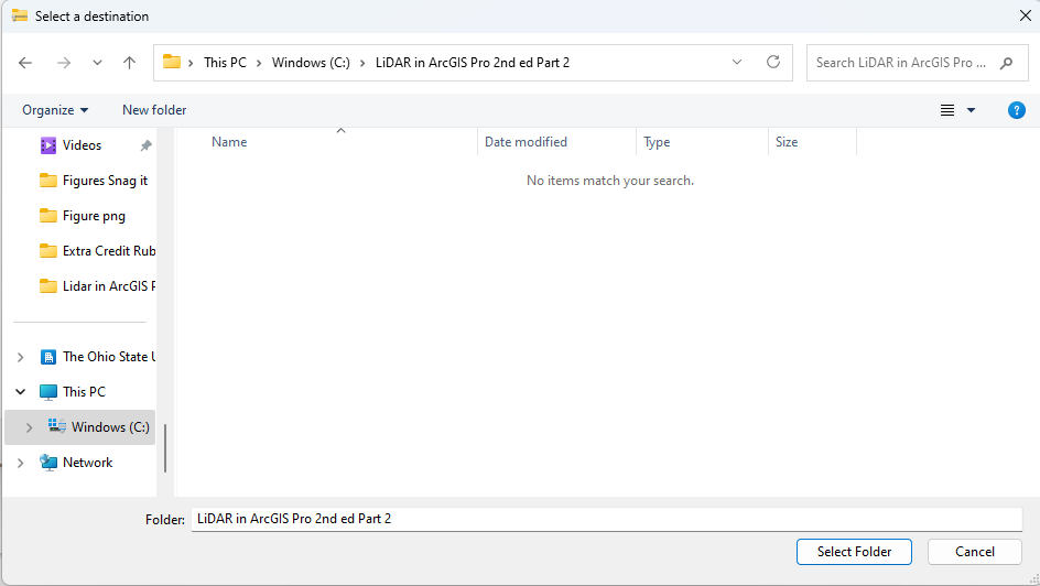 Figure 9.3. Destination folder for extraction