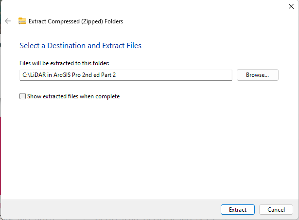 Figure 9.4. Extraction dialog