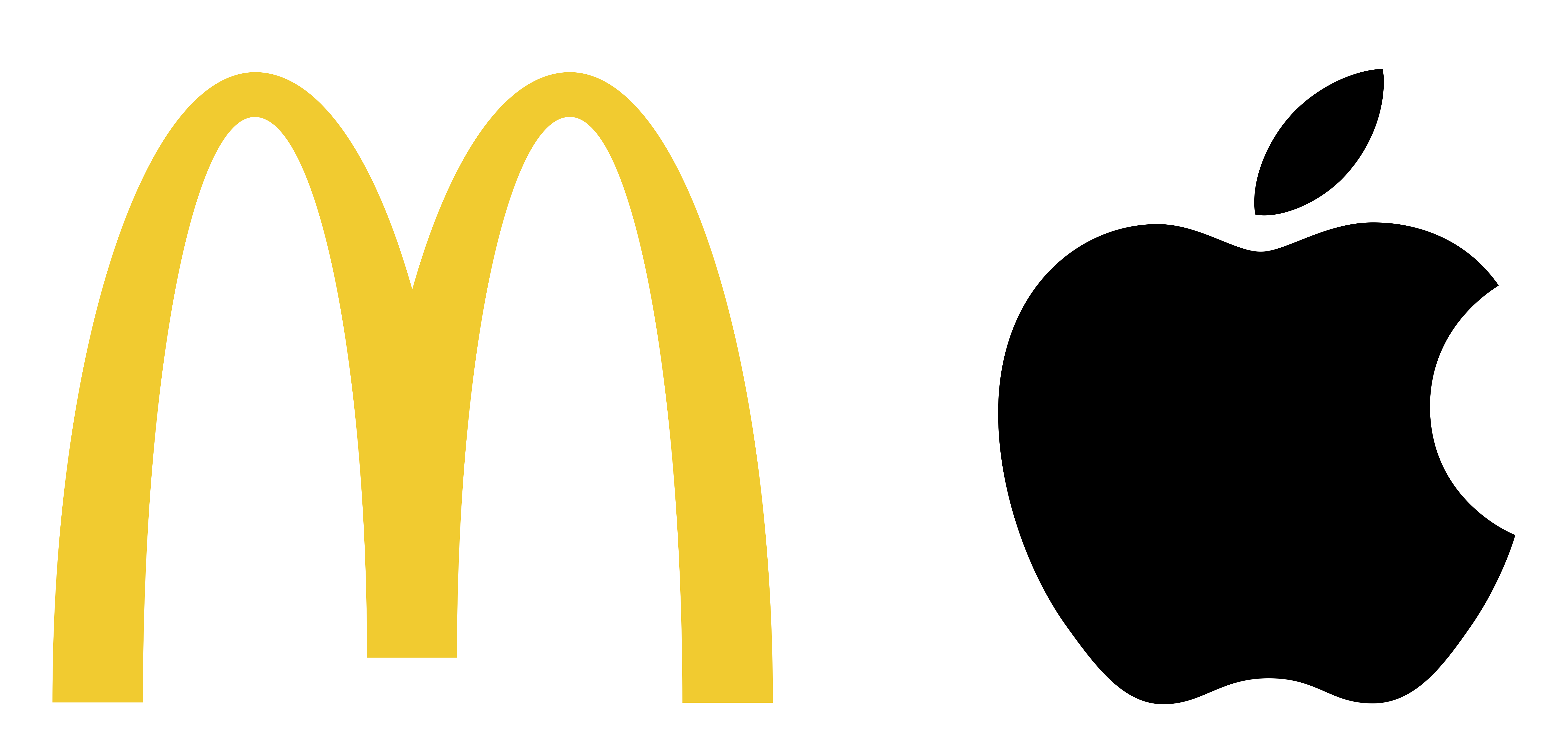 McDonalds golden arches trademark and Apple trademark