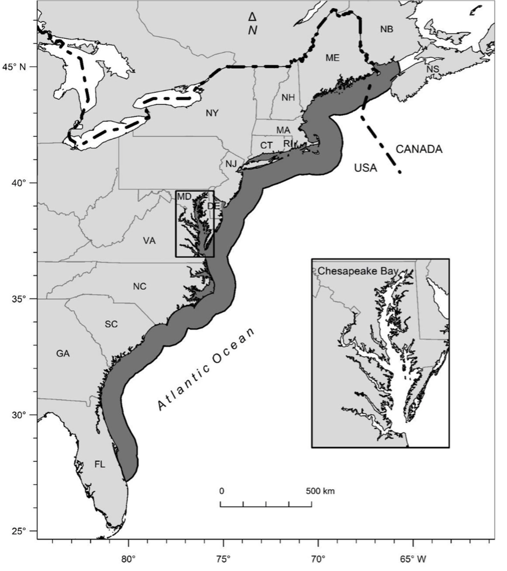 Range map for the Atlantic Menhaden