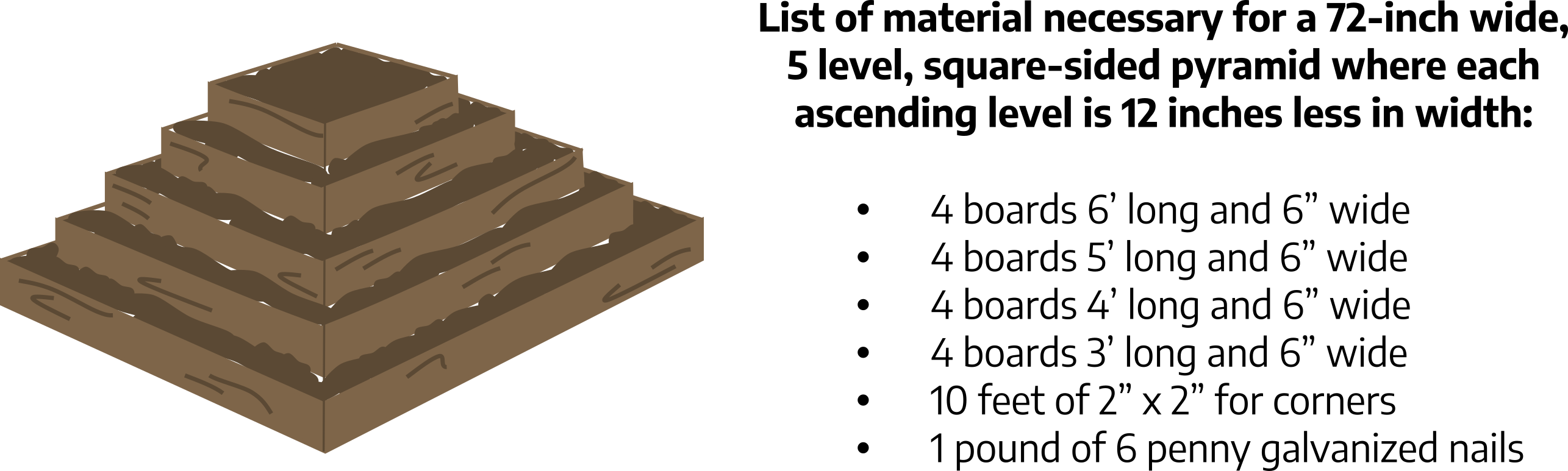 Stack of 3-dimensional squares of gradually decreasing sizes form a pyramid shape.