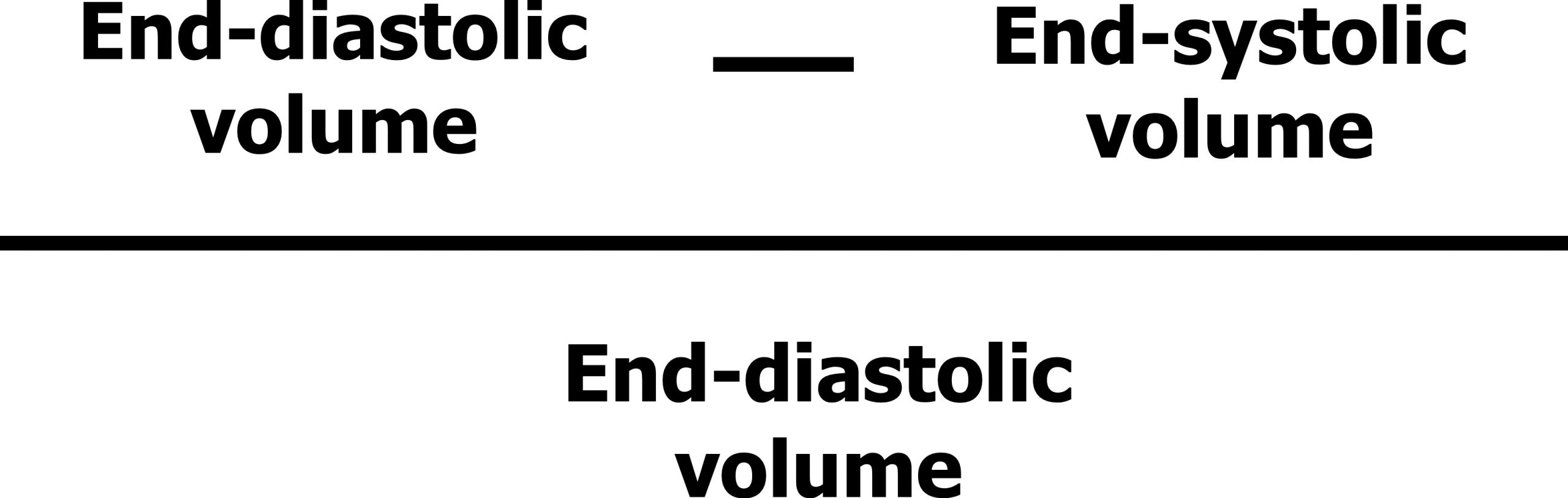 End-diastolic volume minus end-systolic volume divided by end-diastolic volume.