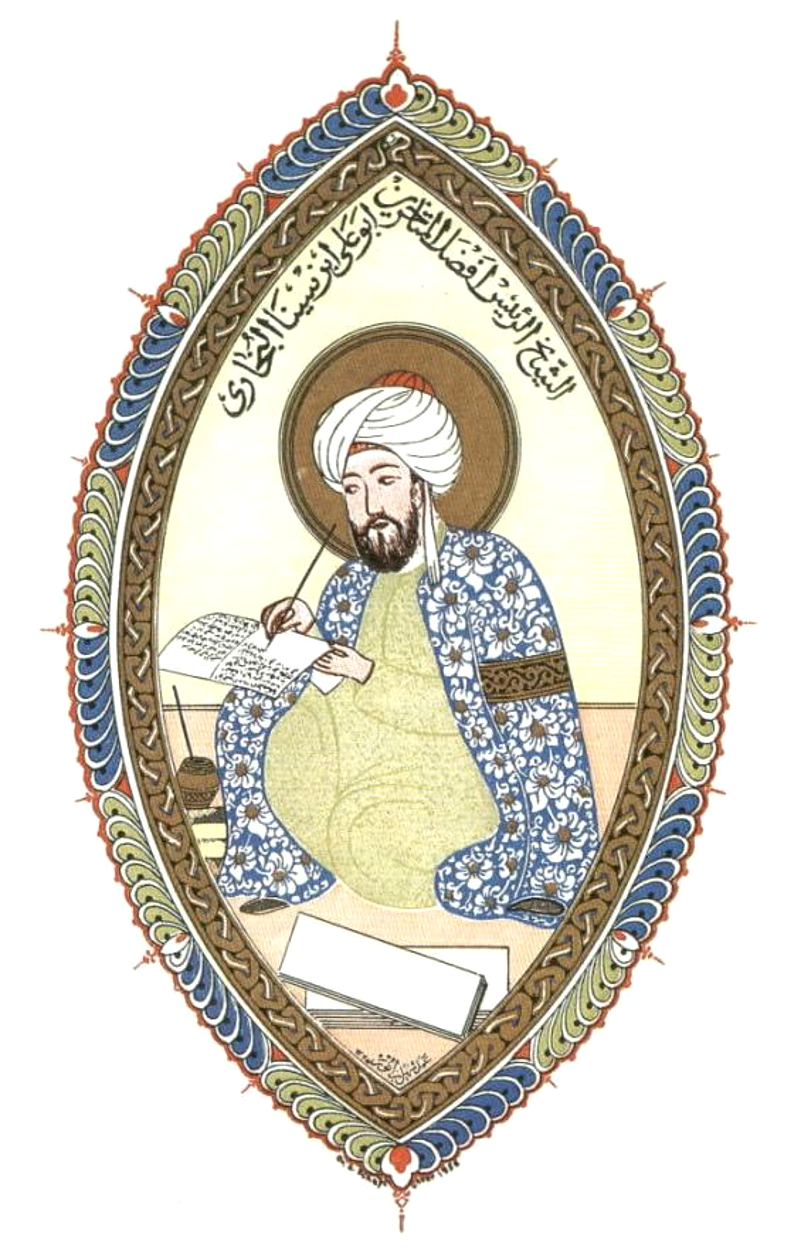 Modern depiction of a man. He is wearing a turban, dressed in robes, writing a letter, sitting on the ground.