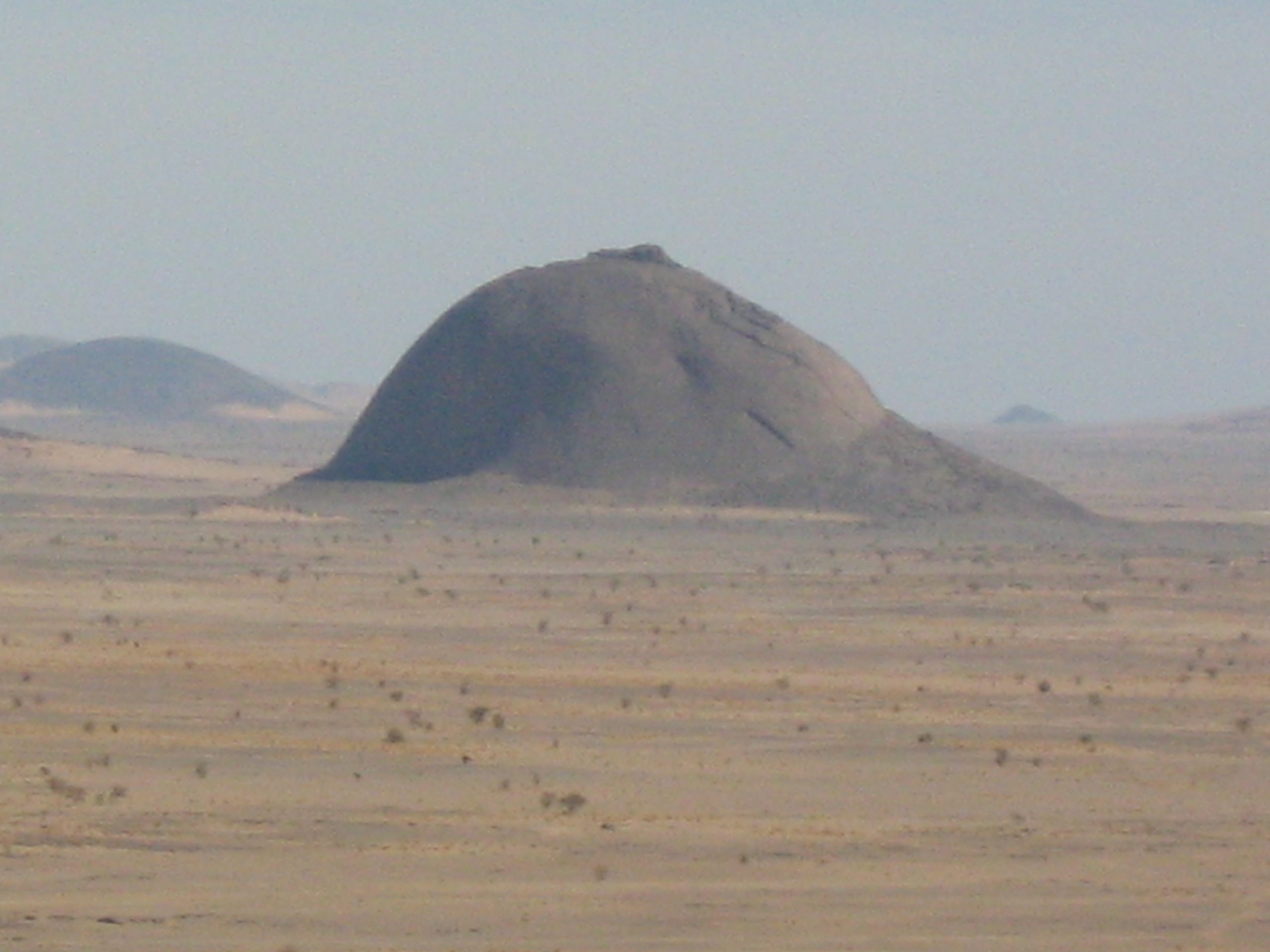 Rounded mountain in a desert