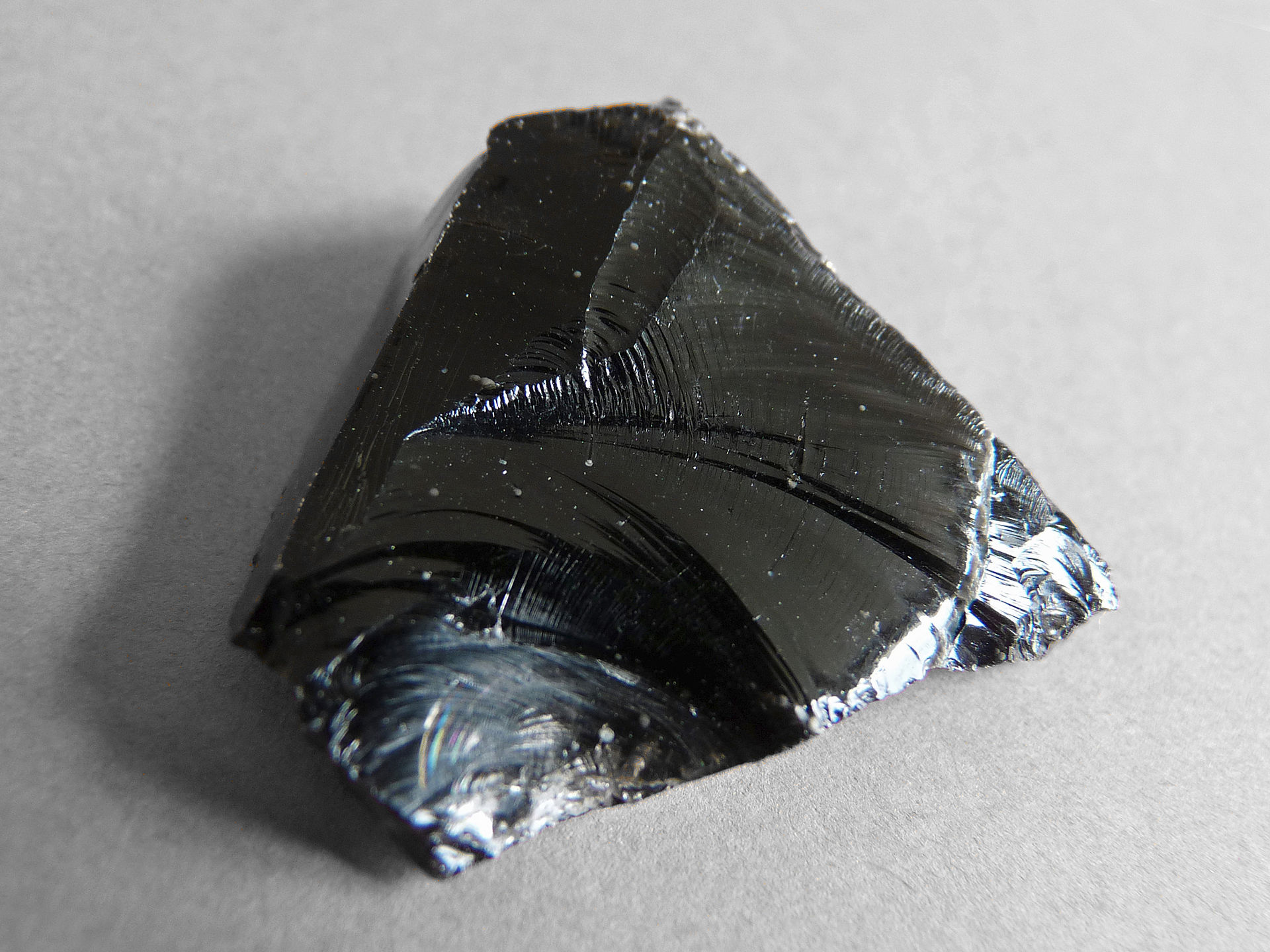Photo of obsidian, a volcanic glass