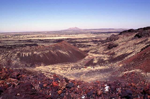 A barren landscape of lava flows in central Utah.