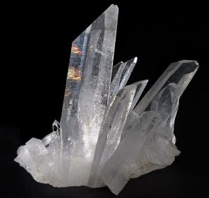 Freely grown quartz crystals showing crysatl faces
