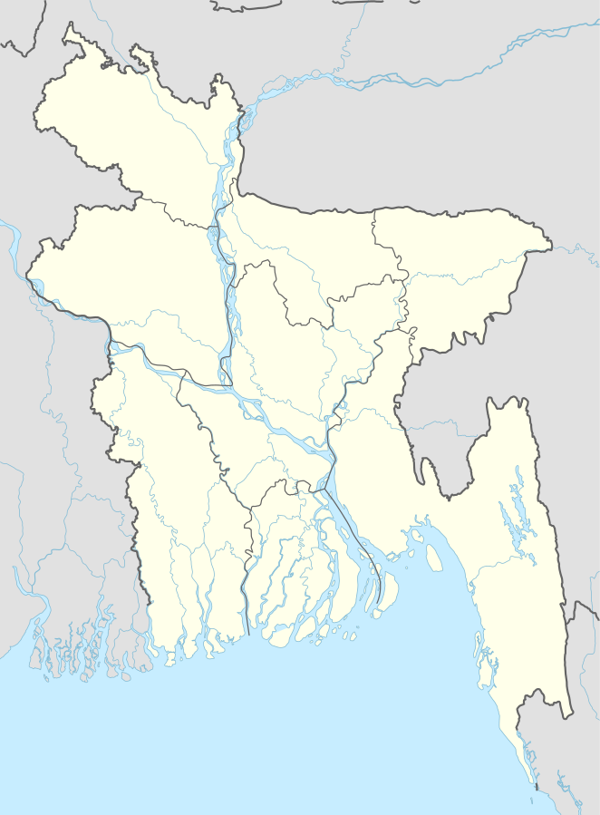 Map of the Ganges River leading into a delta; there are also many smaller parallel streams also leading into the delta.