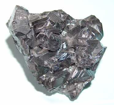 Dark gray, opaque, dull shine mineral with sharp edges